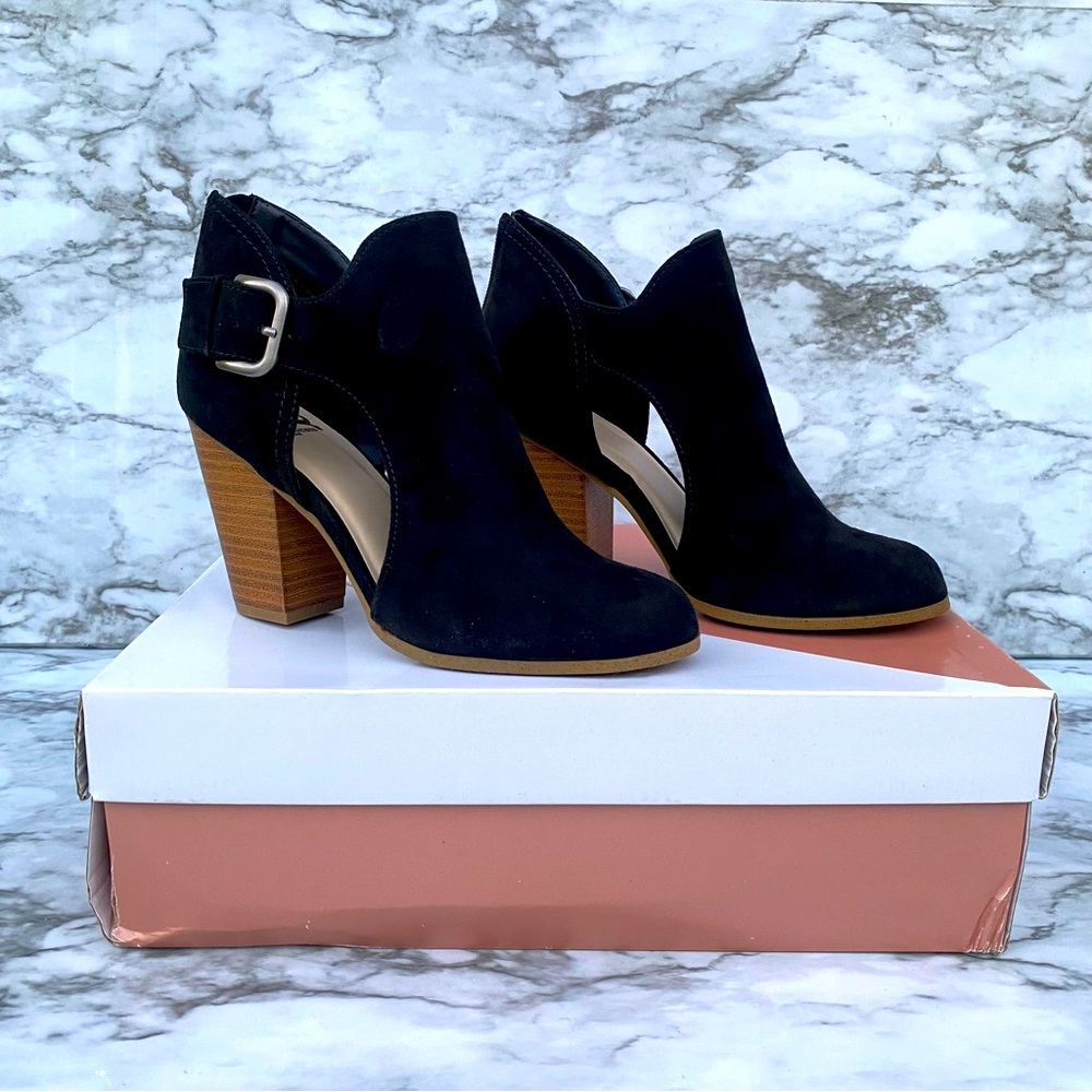 Fergalicious Suede Almond Toe Palmer Booties Size 6.5
